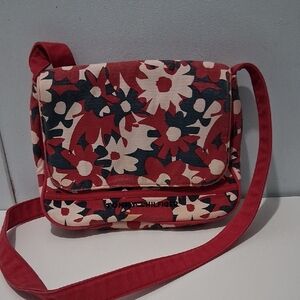Tommy Hilfiger Red and Blue Floral Crossbody Bag